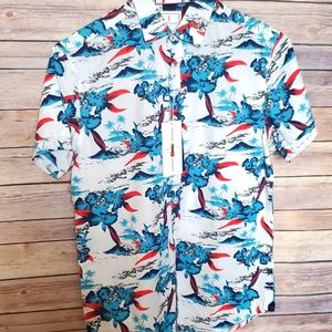 Cactus Man Masculine Tropical Button-Down. Slim Fit . Poplin